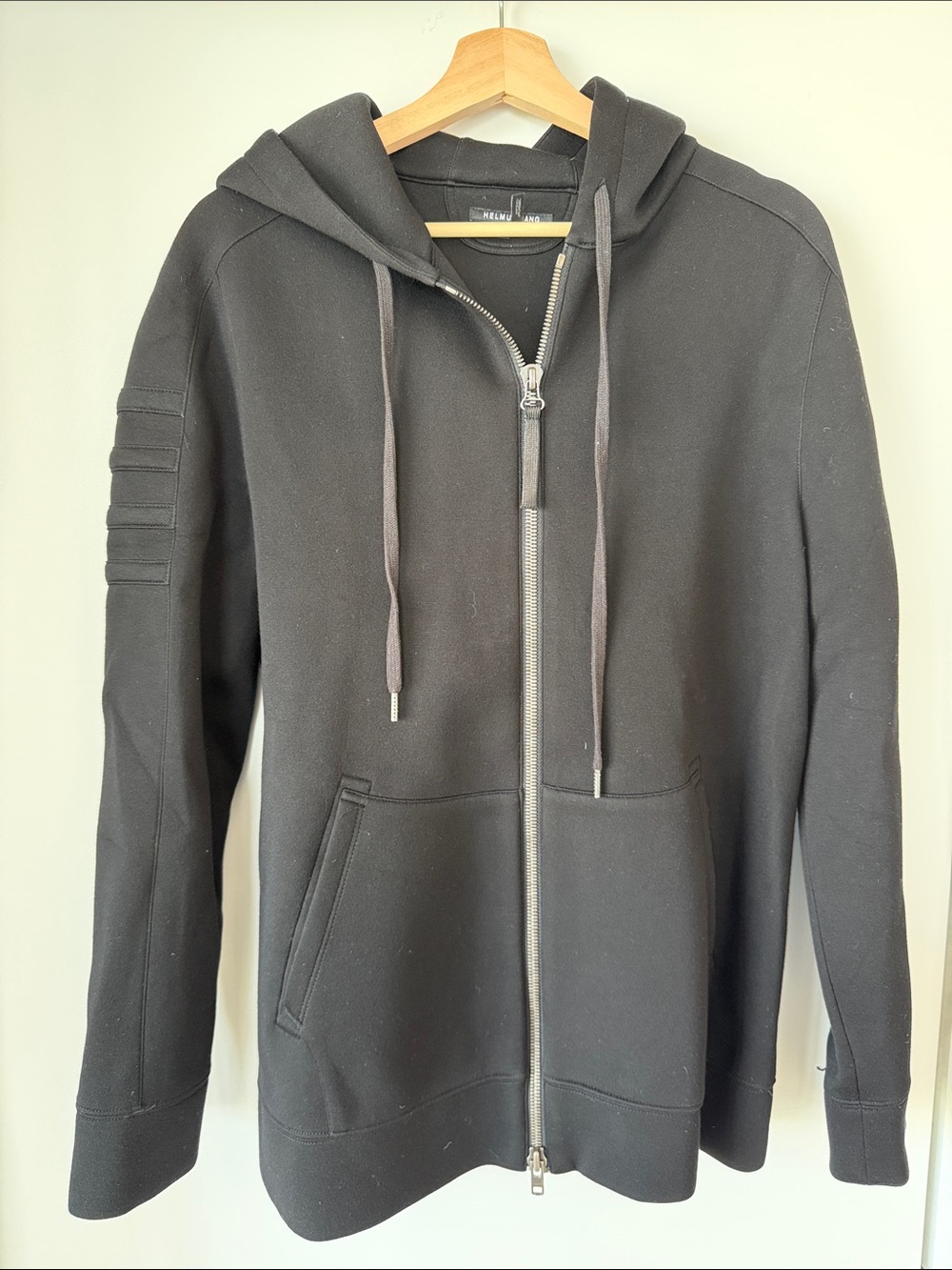 Helmut Lang Men's Black Full-Zip Hoodie Sweater